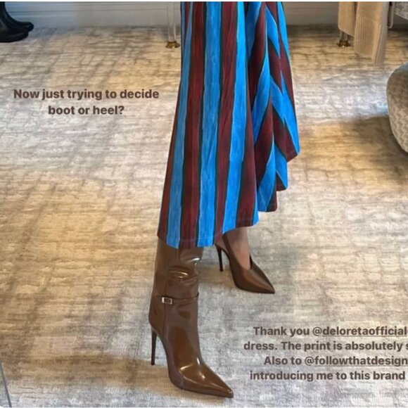 Vendôme buckled glossed-leather knee boots Brown - Picture 4 of 9